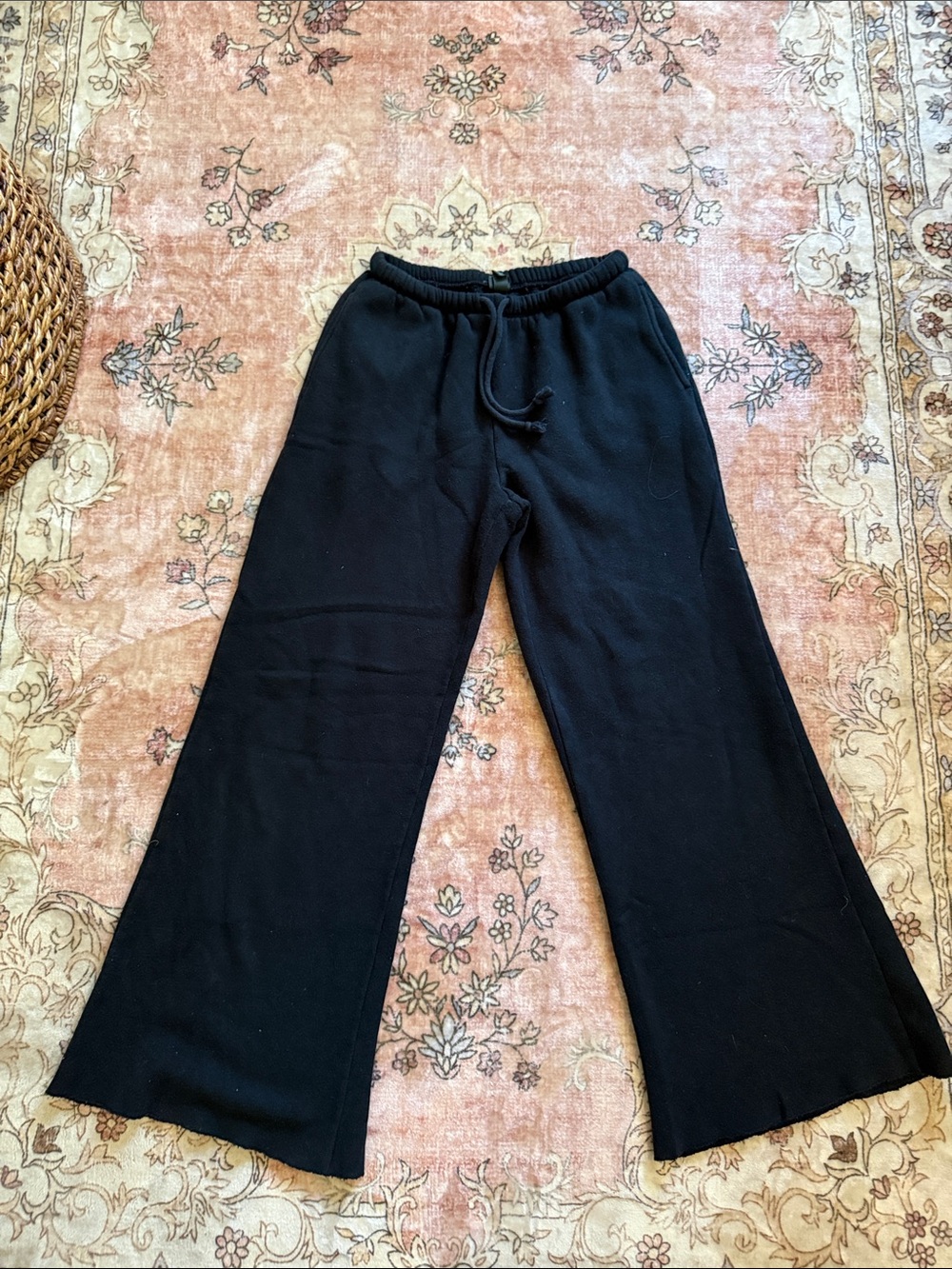 wild fable Black Wide-Leg Drawstring Sweatpants